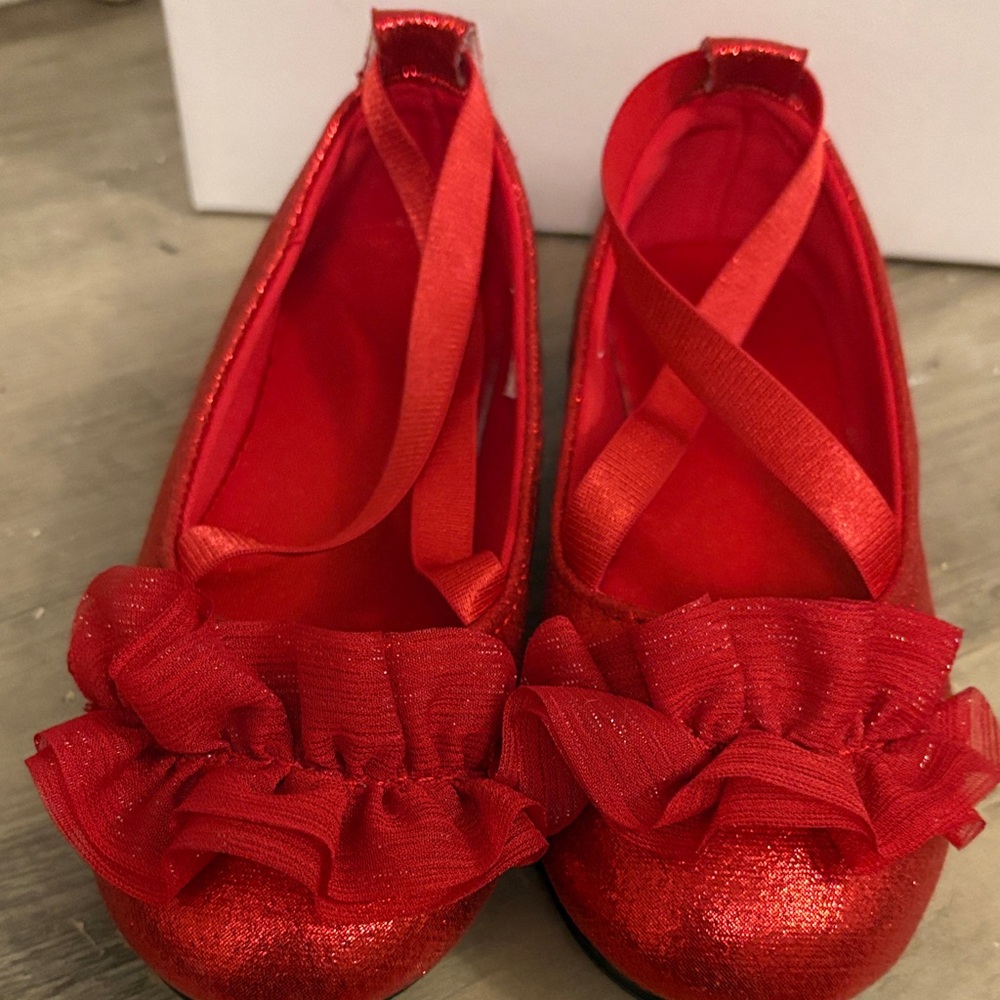 #137 Baby Deer Sparkling Red Dress Shoes toddler girl size 8 NWTWB - Picture 2 of 11